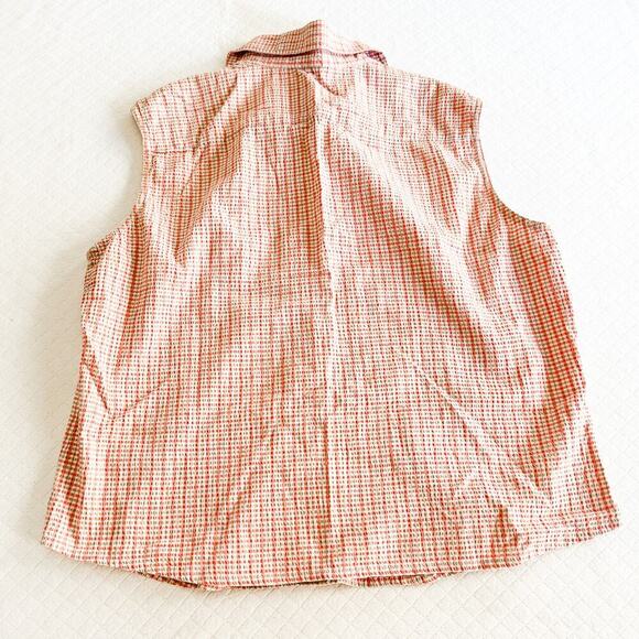 Pendleton Plaid Patterned Sleeveless Collared Casual Shirt Size M Pink/Gray - Picture 4 of 5